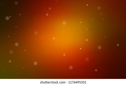 Dark Orange vector layout with circle shapes. Beautiful colored illustration with blurred circles in nature style. Pattern can be used as texture of wallpapers.