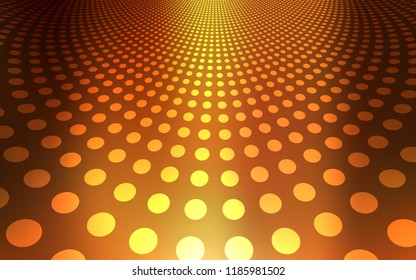 Dark Orange vector layout with circle shapes. Modern abstract illustration with colorful water drops. New design for ad, poster, banner of your website.
