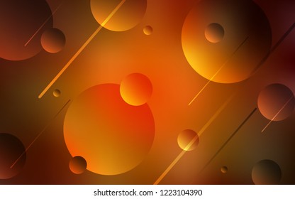 Dark Orange vector layout with circle shapes. Blurred decorative design in abstract style with bubbles. New design for ad, poster, banner of your website.
