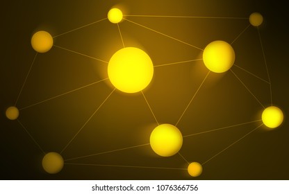 Dark Orange vector layout with circles, lines. Illustration with set of colorful abstract circles and lines. Pattern can be used for ads, leaflets.