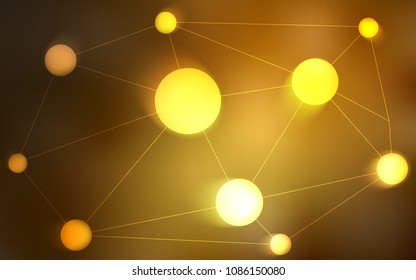 Dark Orange vector layout with circles, lines. Colorful illustration with circles and lines in futuristic style. Pattern can be used for ads, leaflets.