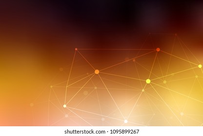 Dark Orange vector layout with circles, lines. Colorful illustration with circles and lines in futuristic style. Pattern can be used for ads, leaflets.