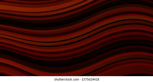 Dark Orange vector layout with circular arc. Abstract illustration with bandy gradient lines. Pattern for websites, landing pages.