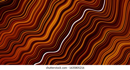 Dark Orange vector layout with circular arc. Illustration in halftone style with gradient curves. Template for cellphones.