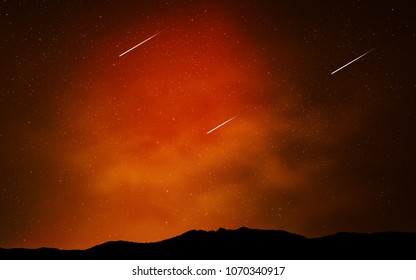 Dark Orange vector layout with cosmic stars. Modern abstract illustration with Big Dipper stars. Template for cosmic backgrounds.