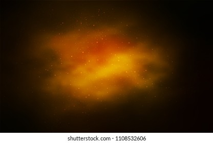 Dark Orange vector layout with cosmic stars. Glitter abstract illustration with colorful cosmic stars. Pattern for astronomy websites.
