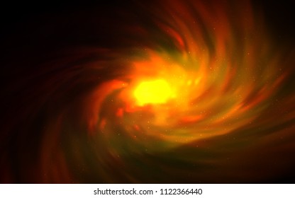 Dark Orange vector layout with cosmic stars. Shining colored illustration with bright astronomical stars. Best design for your ad, poster, banner.