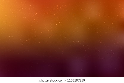 Dark Orange vector layout with cosmic stars. Blurred decorative design in simple style with galaxy stars. Pattern for astronomy websites.