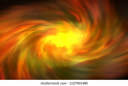 Dark Orange vector layout with cosmic stars. Blurred decorative design in simple style with galaxy stars. Smart design for your business advert.