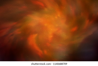 Dark Orange vector layout with cosmic stars. Glitter abstract illustration with colorful cosmic stars. Template for cosmic backgrounds.