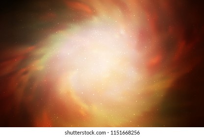 Dark Orange vector layout with cosmic stars. Blurred decorative design in simple style with galaxy stars. Pattern for futuristic ad, booklets.