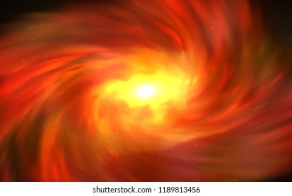 Dark Orange vector layout with cosmic stars. Glitter abstract illustration with colorful cosmic stars. Pattern for futuristic ad, booklets.