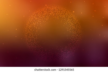 Dark Orange vector layout with cosmic stars. Glitter abstract illustration with colorful cosmic stars. Template for cosmic backgrounds.