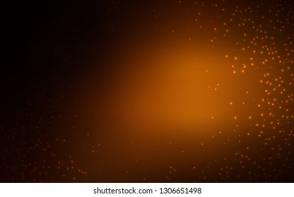 Dark Orange vector layout with cosmic stars. Glitter abstract illustration with colorful cosmic stars. Pattern for futuristic ad, booklets.