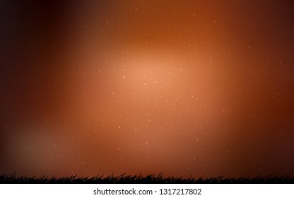 Dark Orange vector layout with cosmic stars. Shining colored illustration with bright astronomical stars. Pattern for astrology websites.