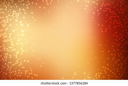 Dark Orange vector layout with cosmic stars. Shining colored illustration with bright astronomical stars. Smart design for your business advert.