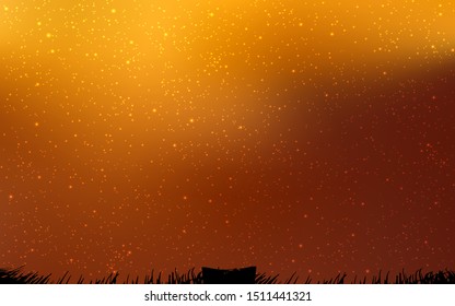 Dark Orange vector layout with cosmic stars. Shining colored illustration with bright astronomical stars. Smart design for your business advert.