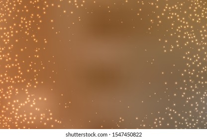 Dark Orange vector layout with cosmic stars. Blurred decorative design in simple style with galaxy stars. Best design for your ad, poster, banner.