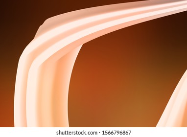Dark Orange vector layout with curved lines. Shining colorful illustration in simple style. A new texture for your  ad, booklets, leaflets.