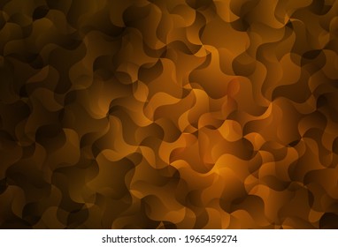 Dark Orange vector layout with curved lines. A completely new colorful illustration in simple style. Background for cell phone screens.