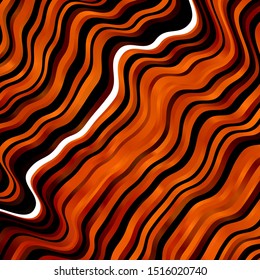Dark Orange vector layout with curves. Brand new colorful illustration with bent lines. Pattern for ads, commercials.
