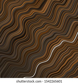 Dark Orange vector layout with curves. Abstract gradient illustration with wry lines. Template for your UI design.