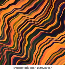 Dark Orange vector layout with curves. Illustration in halftone style with gradient curves. Best design for your posters, banners.