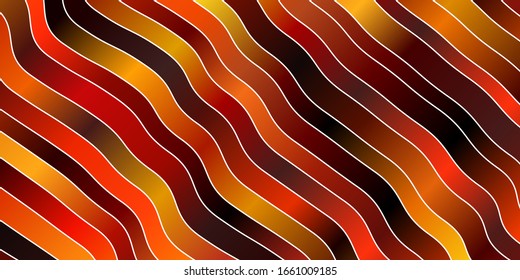 Dark Orange vector layout with curves. Colorful illustration, which consists of curves. Pattern for commercials, ads.