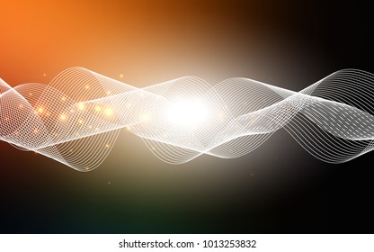 Dark Orange vector layout with festival confetti. Beautiful colored illustration with ribbon in celebration style. Beautiful design for your business advert of anniversary.