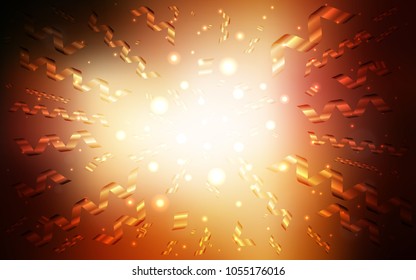 Dark Orange vector layout with festival confetti. Confetti on blurred abstract background with colorful gradient. New design for ad, poster, banner of your Party.