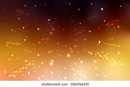 Dark Orange vector layout with festival confetti. Blurred decorative design in anniversary style with confetti. Beautiful design for your business advert of anniversary.