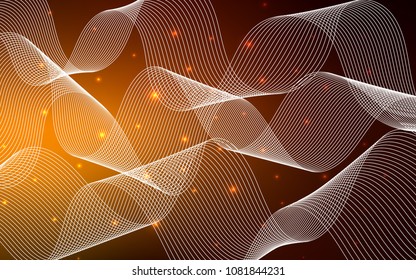 Dark Orange vector layout with festival confetti. Beautiful colored illustration with ribbon in celebration style. The template can be used as a background for postcards.