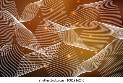 Dark Orange vector layout with festival confetti. Modern geometrical abstract illustration with carnival ribbons. The pattern can be used for carnival, festival leaflets.