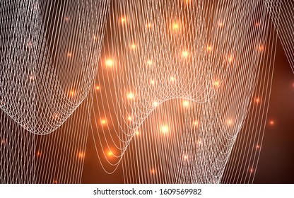 Dark Orange vector layout with festival confetti. Confetti on blurred abstract background with colorful gradient. The pattern can be used for carnival, festival leaflets.