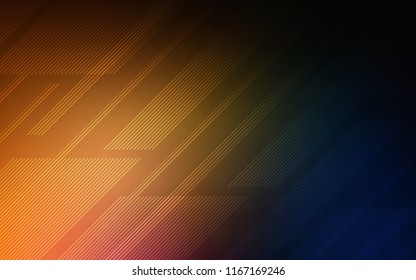 Dark Orange vector layout with flat lines. Lines on blurred abstract background with gradient. The pattern for ad, booklets, leaflets.