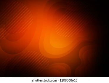 Dark Orange vector layout with flat lines. Lines on blurred abstract background with gradient. The pattern can be used for busines ad, booklets, leaflets