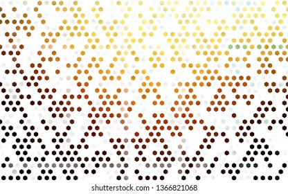 Dark Orange vector layout with hexagonal shapes. Illustration with set of colorful hexagons. New template for your brand book.