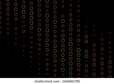 Dark Orange vector layout with hexagonal shapes. Illustration with set of colorful hexagons. New template for your brand book.
