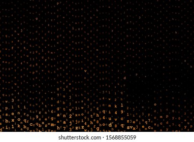 Dark Orange vector layout with latin alphabet. Shining illustration with ABC symbols on abstract template. Pattern for booklets, leaflets of education.