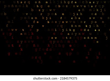 Dark orange vector layout with latin alphabet. Shining colorful illustration with isolated letters. Template can be used as a background for ads of typography.