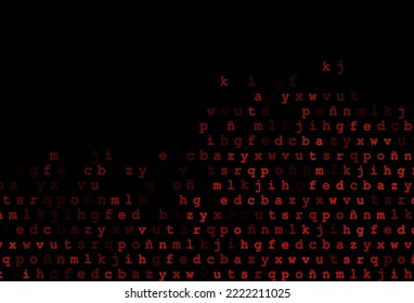 Dark orange vector layout with latin alphabet. Modern geometrical illustration with ABC english symbols. Smart design for your business advert of university.