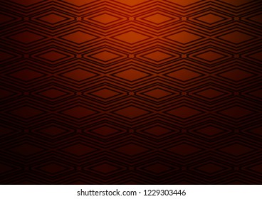 Dark Orange vector layout with lines, rectangle. Colorful illustration with lines, cubes on abstract template. Pattern for ads, posters, banners.