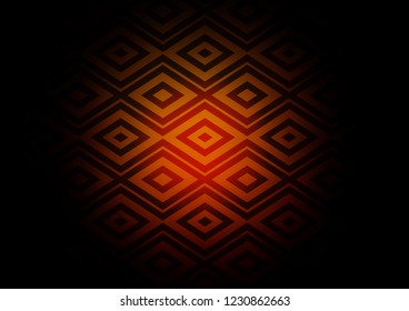 Dark Orange vector layout with lines, rectangle. Colorful decorative design in simple style with lines, rhombuses. Pattern for ads, posters, banners.