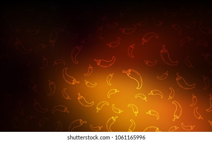 Dark Orange vector layout with peppers. Beautiful colored illustration with peppers in doodle style. Pattern for menu of cafes, bars, restaurants.