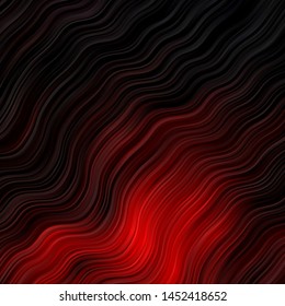 Dark Orange vector layout with wry lines. Bright illustration with gradient circular arcs. Pattern for commercials, ads.