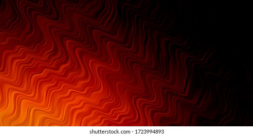 Diseño vectorial de naranja oscuro con líneas raras. Ilustración abstracta con arcos degradados. Mejor diseño para tu anuncio, afiche, banner.