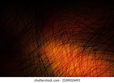 Dark Orange vector layout with wry lines. A shining illustration, which consists of curved lines. Pattern for your business design.