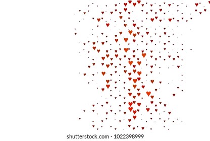 Dark Orange vector lovely background with hearts. Valentines greeting card with cute hearts. Abstract pattern for your design, website, ad.