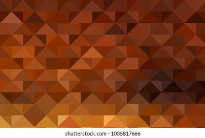 Dark Orange vector low poly background. Triangular geometric sample with gradient.  The polygonal design can be used for your web site.