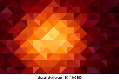 Dark Orange vector low poly pattern. Creative illustration in halftone style with gradient. A completely new template for your business design.